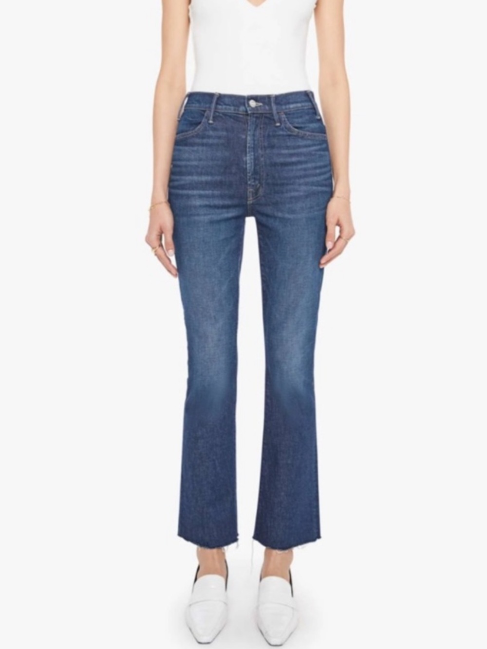 MOTHER The Hustler Flood Fray Jeans in Beer Me Size 27